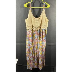women maxi babydoll tank dress 20 crochet boho floral peasant tiered cottagecore